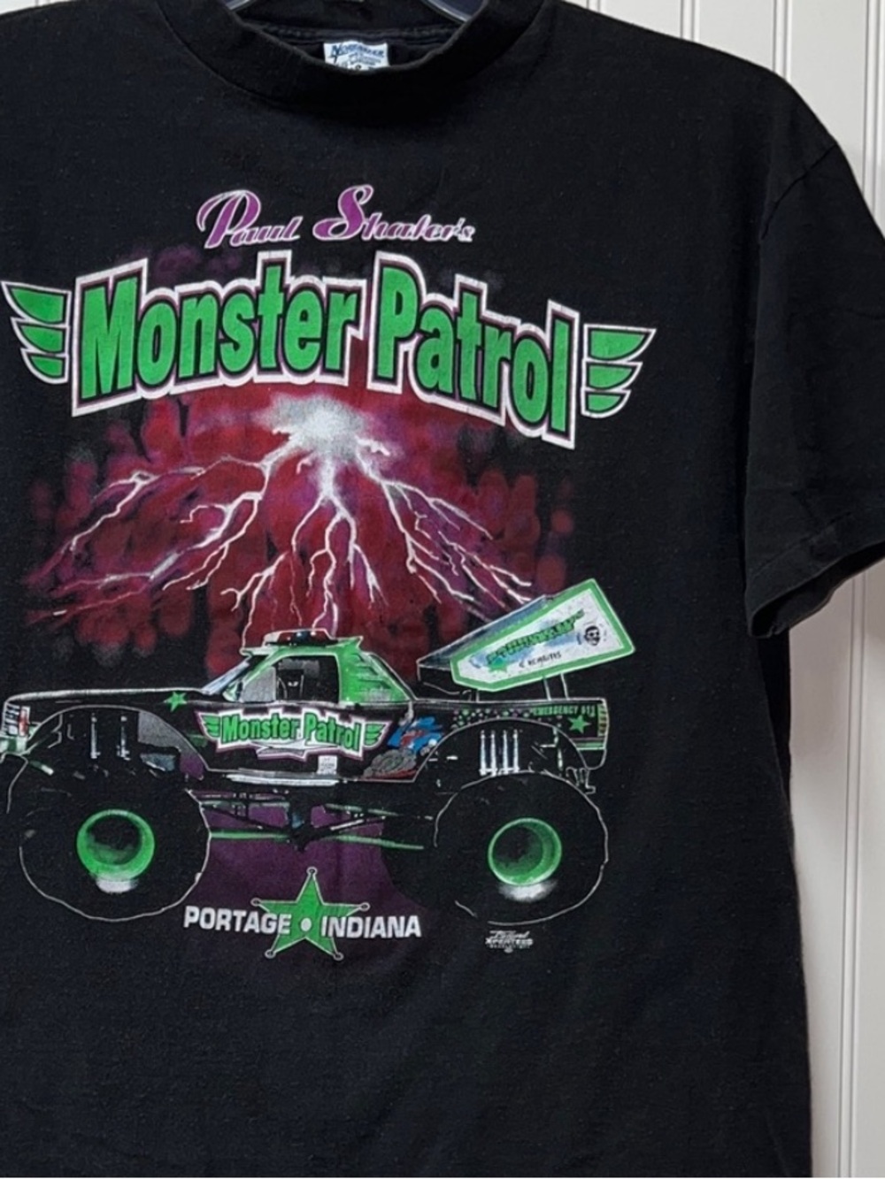 90s Monster Truck Storm Lightning Shirt L Vintage